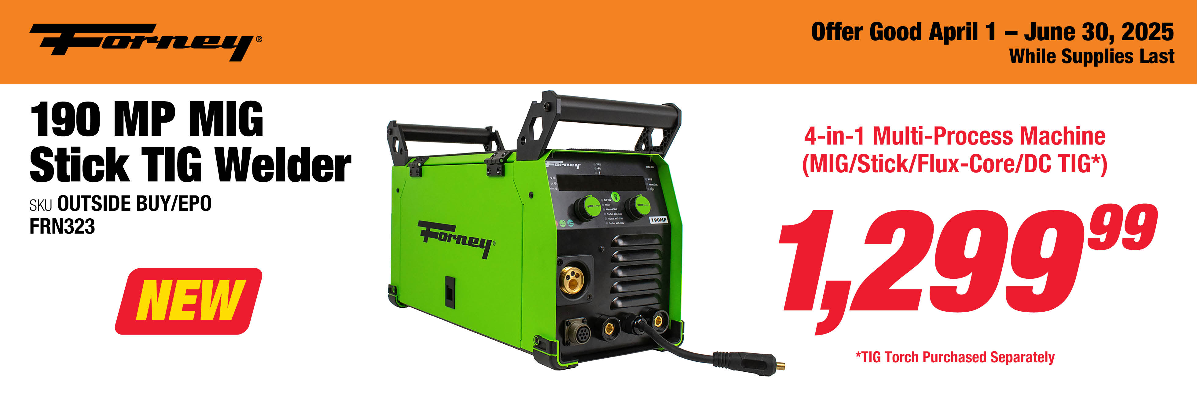 Forney FRN323 190 MP MIG Stick TIG Welder