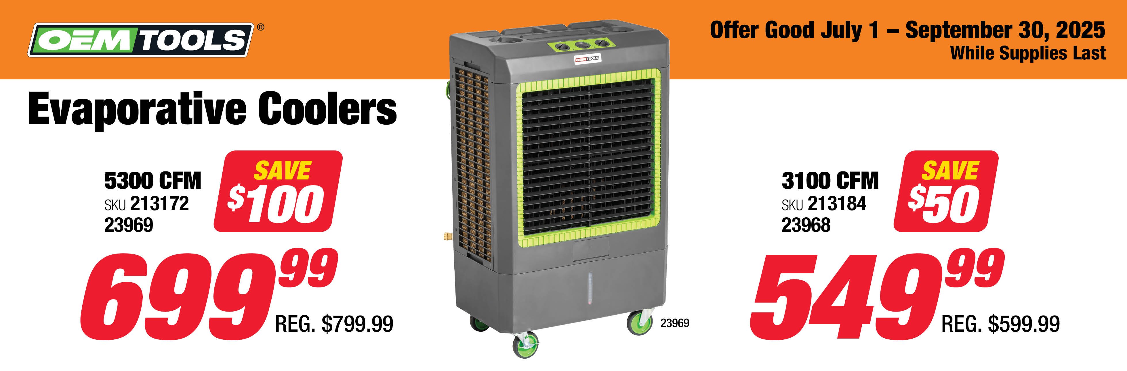 Save on OEMTOOLS Evaporative Coolers