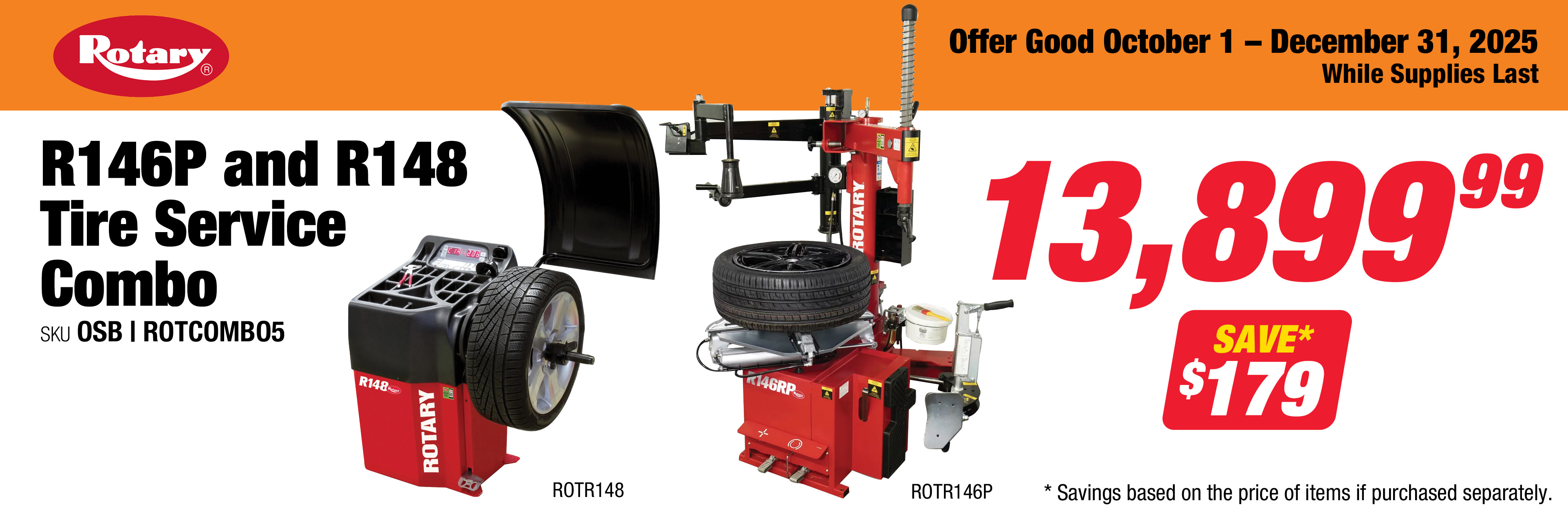 Rotary ROTCOMBO5 R146 & R148 Tire Service Combo