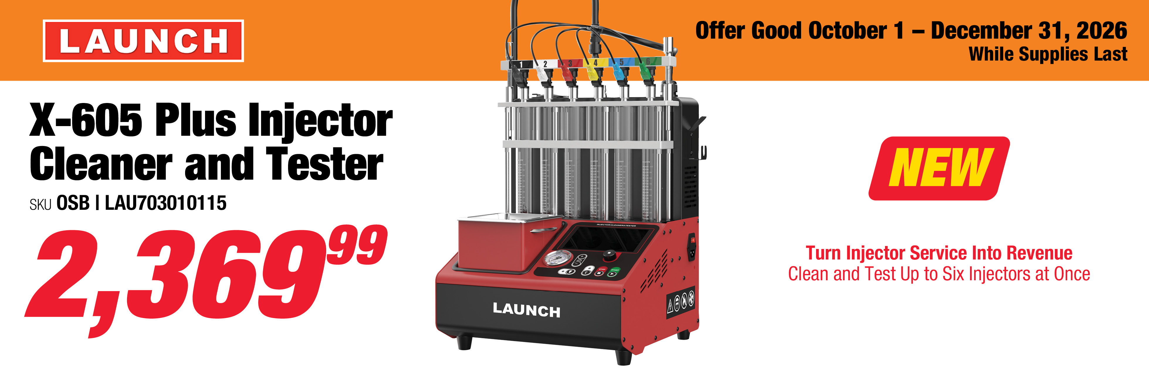 Launch LAU703010115 X-605 Plus Injector Cleaner and Tester